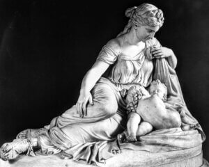 Latona e i suoi figli- scultura di Rinehart